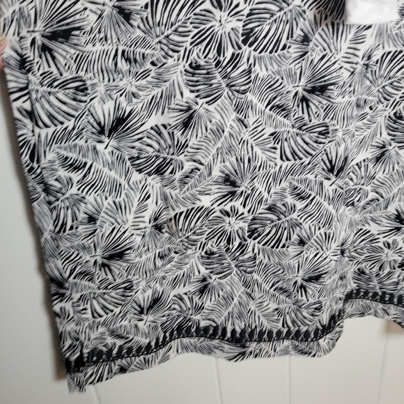 NWT Vineyard Vines Linear Palms Tunic Dress 100% Linen Black White Tassel Tie LG - Picture 7 of 16